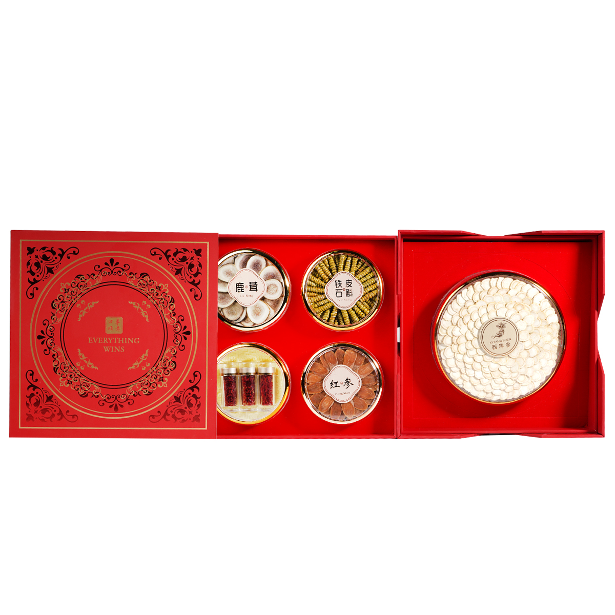 鹿茸石斛藏红花红参西洋参礼盒